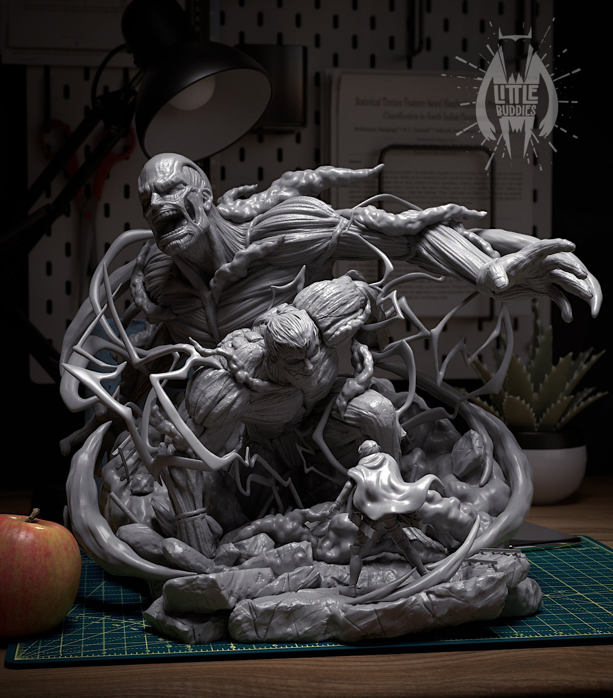 Attack on Titan Diorama (Riener, Berthold and Erine)
