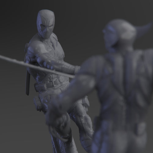 Deadpool Vs Wolverine 3D printed collectible figure – limited edition