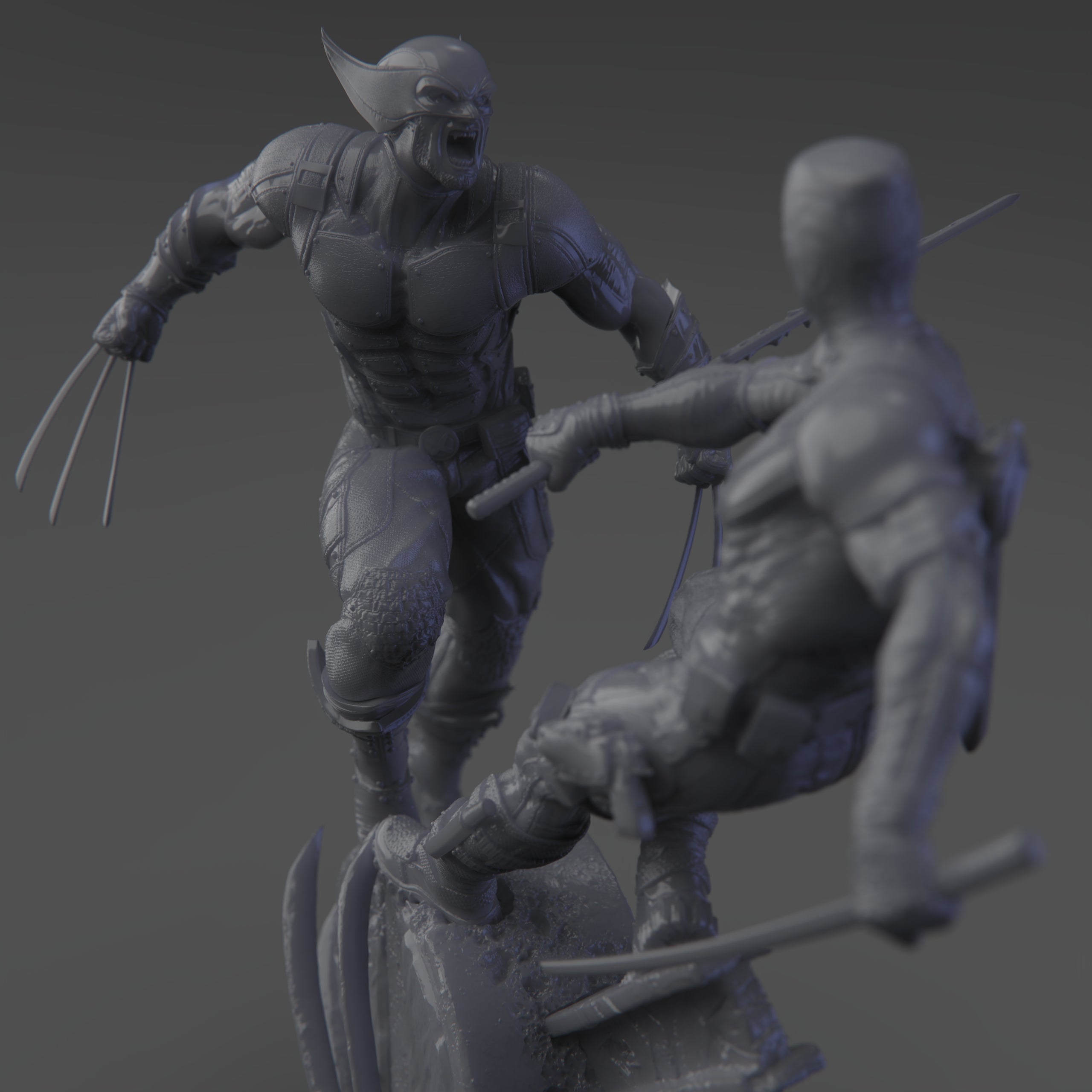 Deadpool Vs Wolverine 3D printed collectible figure – limited edition
