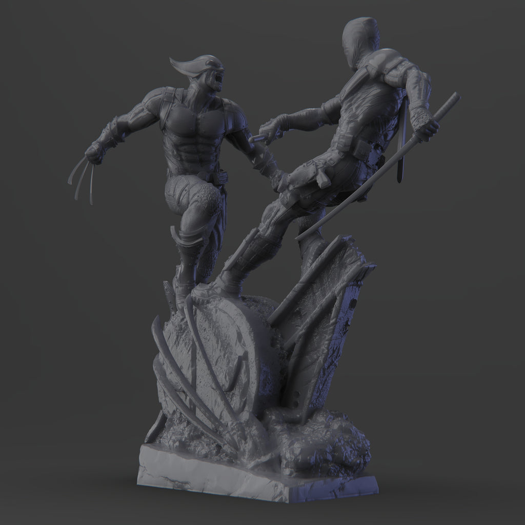 Deadpool Vs Wolverine 3D printed collectible figure – limited edition
