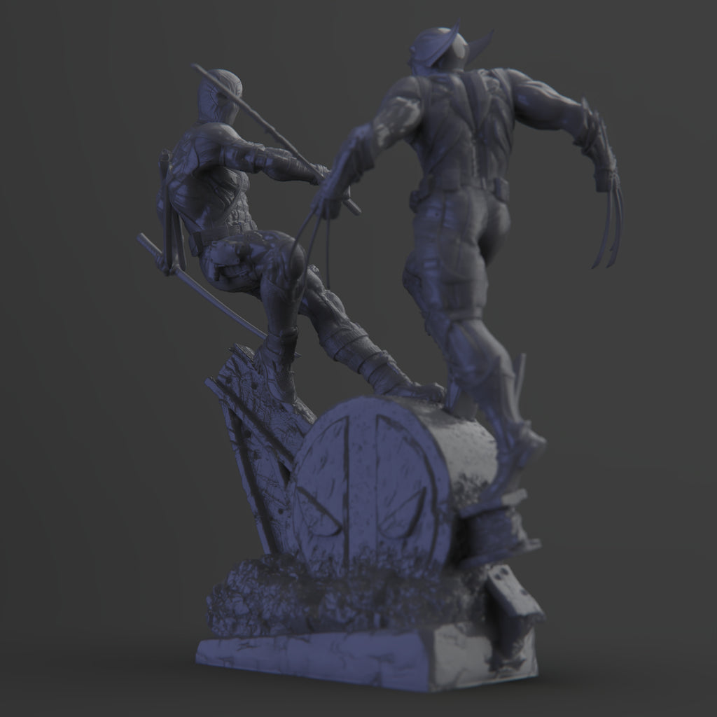 Deadpool Vs Wolverine 3D printed collectible figure – limited edition