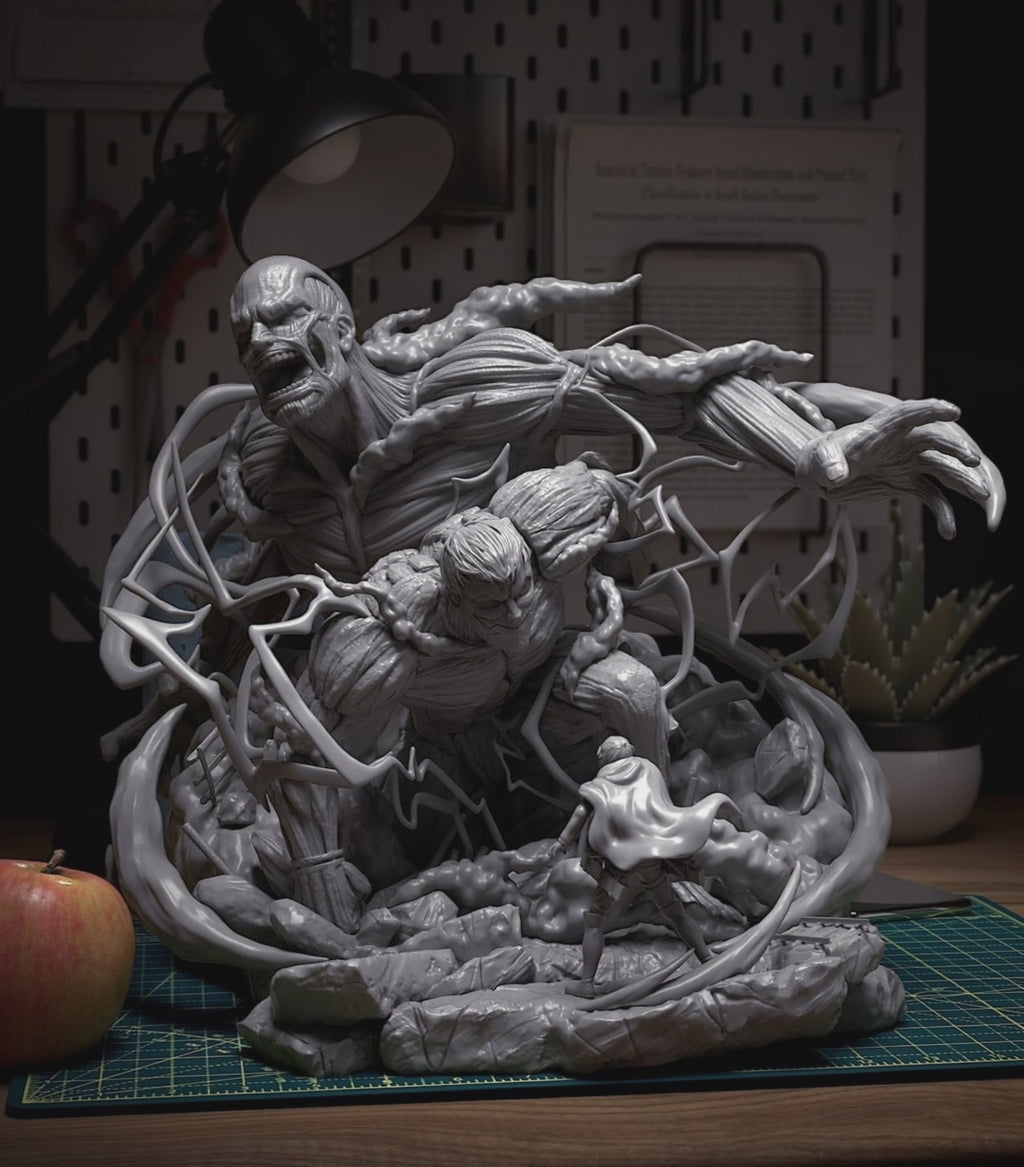 Attack on Titan Diorama (Riener, Berthold and Erine) Collectible Figure – Limited 3D Printed Statue